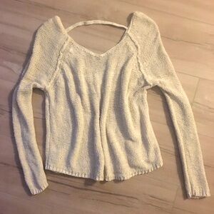 Free People Cotton/Silk Low Back Sweater Top S